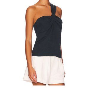 NWT VERONICA BEARD BELINDA ONE SHOULDER JACQUARD TOP IN INK